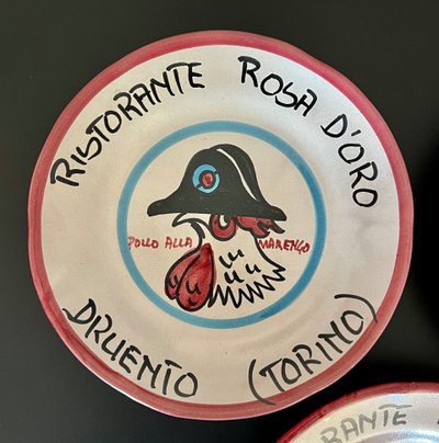 Piatti del Ristorante del Buon Ricordo "Rosa d'Oro" di Ceramica Vietri Mare, Italia 1994