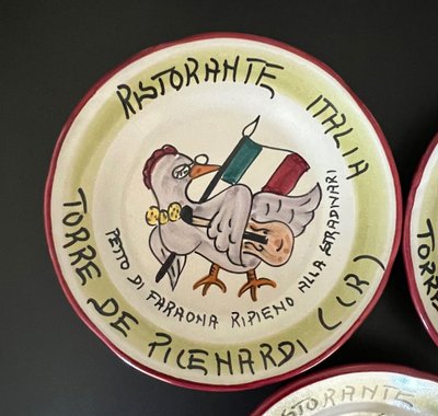 Piatti del Ristorante del Buon Ricordo "Italia" di Ceramica Vietri Mare, Italia 1995