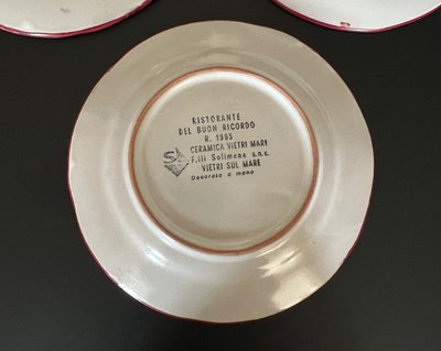 Piatti del Ristorante del Buon Ricordo "Italia" di Ceramica Vietri Mare, Italia 1995