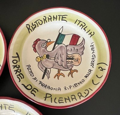 Piatti del Ristorante del Buon Ricordo "Italia" di Ceramica Vietri Mare, Italia 1995