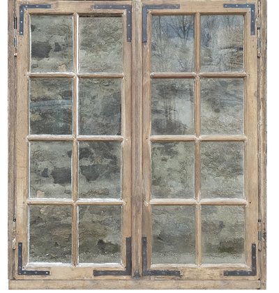 19th Century Oak Window Complete With Transom And Door Frame