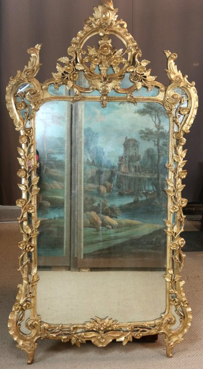 Louis XV giltwood mirror