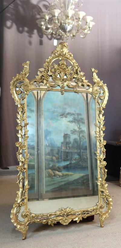 Louis XV giltwood mirror