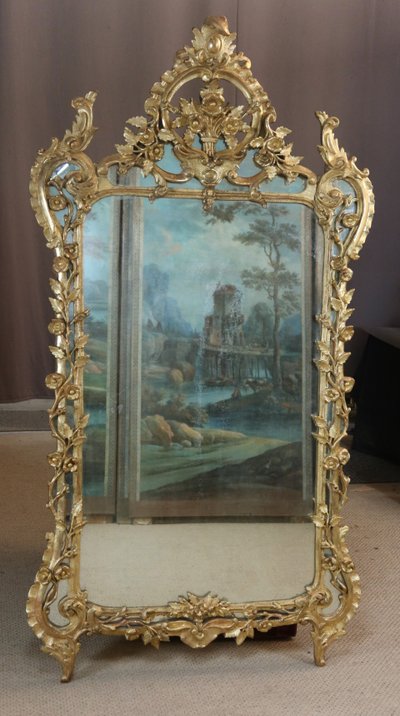 Louis XV giltwood mirror