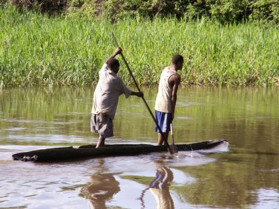 Proue de pirogue, art océanien, art tribal, Sculpture du Sépik, Papouasie Nouvelle Guinée, Océanie