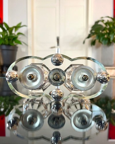 Crystal and Silver Metal Salt Shakers - Salt Pepper Condiments