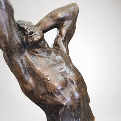 Effort Extrême - Potente scultura in bronzo di Alfredo Pina (1883-1966)