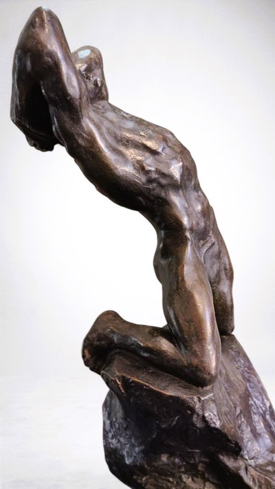 Effort Extrême - Potente scultura in bronzo di Alfredo Pina (1883-1966)