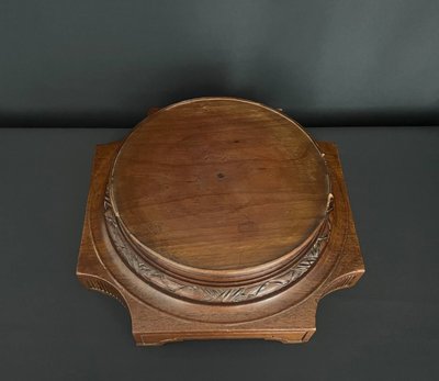 Socle en bois sculpté – signé ED. Mauvert LET Toulouse 