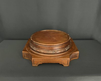 Socle en bois sculpté – signé ED. Mauvert LET Toulouse 
