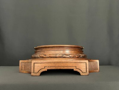 Socle en bois sculpté – signé ED. Mauvert LET Toulouse 
