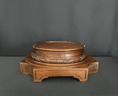 Socle en bois sculpté – signé ED. Mauvert LET Toulouse 