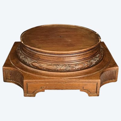 Socle en bois sculpté – signé ED. Mauvert LET Toulouse 