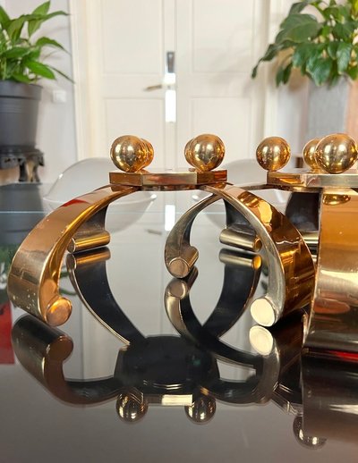 Coppia di lampade in bronzo Art Déco - Luci a colonna