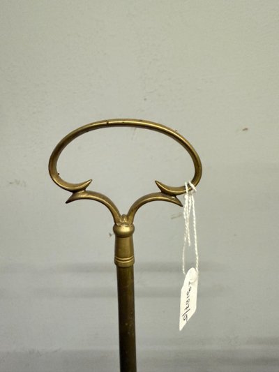 Groupe ancien de 5 lampes à huile en bronze doré, 19ème siècle mis63x16cm