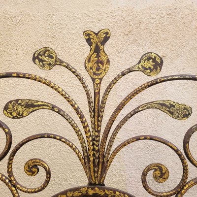 Letto Genova in ferro dipinto, larghezza 145 cm, inizio XIX secolo