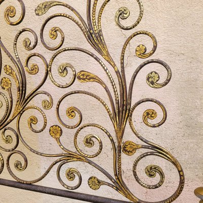 Letto Genova in ferro dipinto, larghezza 145 cm, inizio XIX secolo