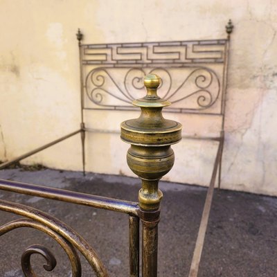 Lit En Acier Patiné, XIXème Siècle