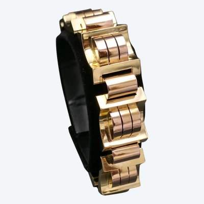 Bracciale Tank in oro rosa e giallo 18 carati, 105,25 grammi.