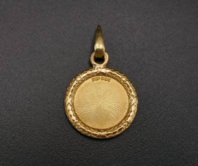 Augis Liebesmedaille Diamant Und Rubin, 18 Karat Gold