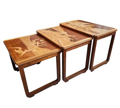 Emile Gallé "Polar Bear" nesting tables