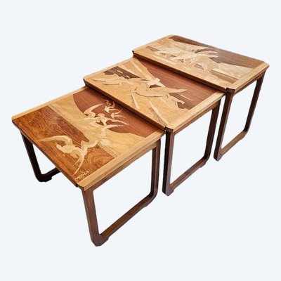 Emile Gallé "Polar Bear" nesting tables