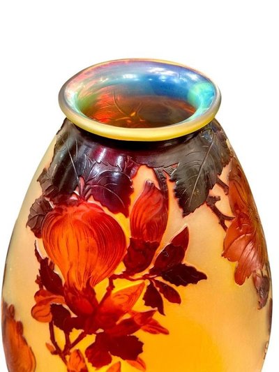 Emile Gallé Important Art Nouveau "Magnolias" Vase