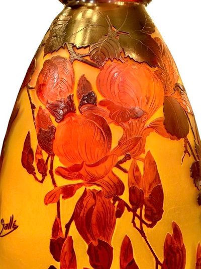 Emile Gallé Important Art Nouveau "Magnolias" Vase
