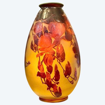 Emile Gallé Important Art Nouveau "Magnolias" Vase