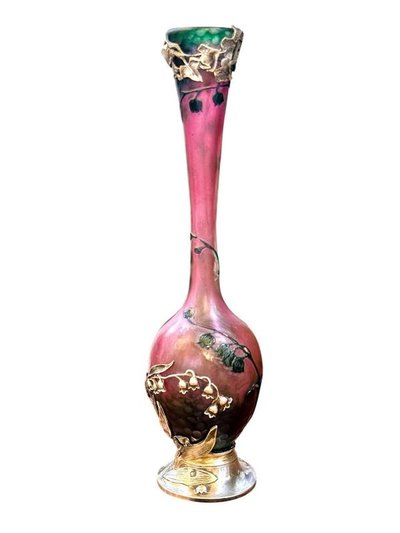 Daum Nancy Art Nouveau "Au Muguet" vase