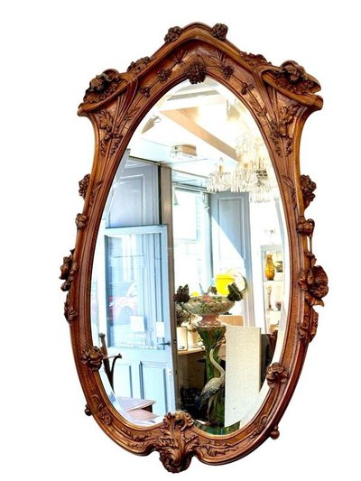 Art Nouveau Ecole de Nancy "aux Pavots" mirror