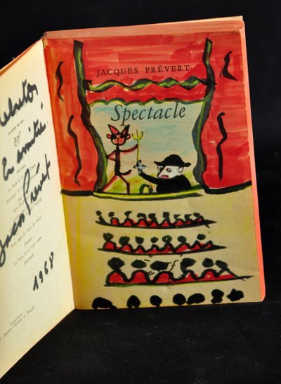Jacques Prévert Spectacle édition Livre De Poche Dédicacé Avec Dessin (1968)