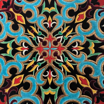 Longwy Arabesque enamel dish created by P. Mignon