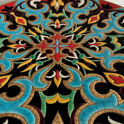 Longwy Arabesque enamel dish created by P. Mignon