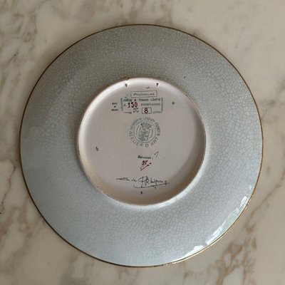 Longwy Arabesque enamel dish created by P. Mignon