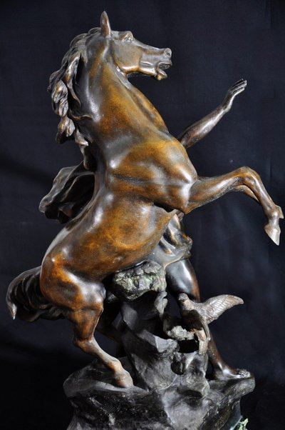 Neptune Créant Le Cheval Sculpture Signed Emile Picault