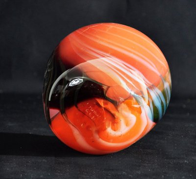 Vase En Verre Soufflé Signée Claude Morin Circa 1970