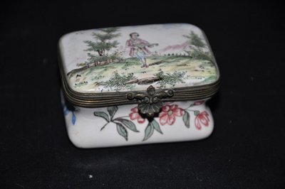 Pair De Boîtes à Tabac Faïence Signées époque XVIIIe