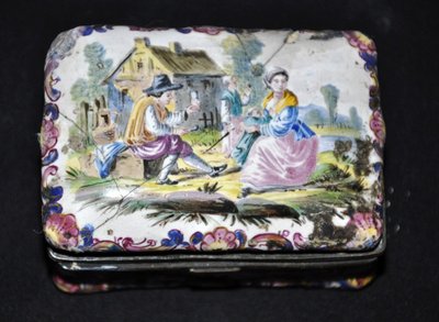 Pair De Boîtes à Tabac Faïence Signées époque XVIIIe