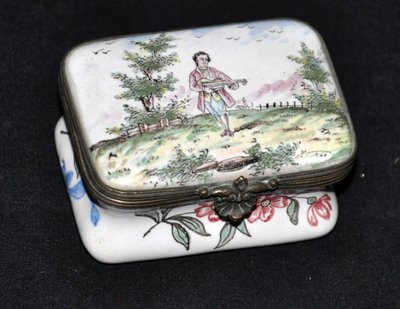 Pair De Boîtes à Tabac Faïence Signées époque XVIIIe