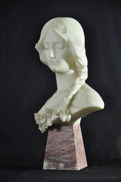Sculpture Carrara Marble Direct Cut Signed Attilio Fagioli Early 20th Century Marble Base