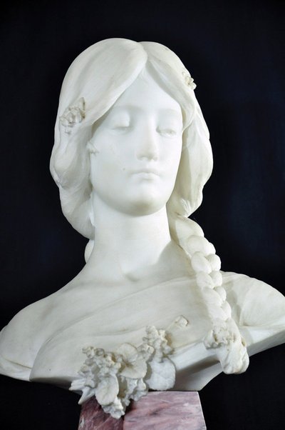Sculpture Carrara Marble Direct Cut Signed Attilio Fagioli Early 20th Century Marble Base
