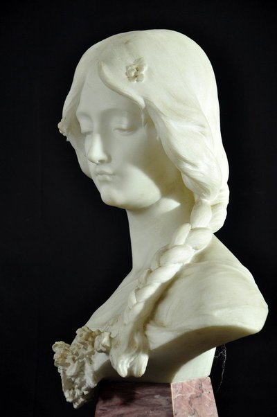 Sculpture Carrara Marble Direct Cut Signed Attilio Fagioli Early 20th Century Marble Base