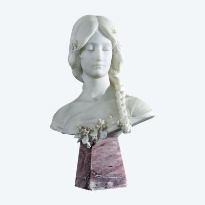 Sculpture Carrara Marble Direct Cut Signed Attilio Fagioli Early 20th Century Marble Base