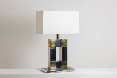 Geometric lamp in silvered and gilded metal. Circa 1970. LS5792407U