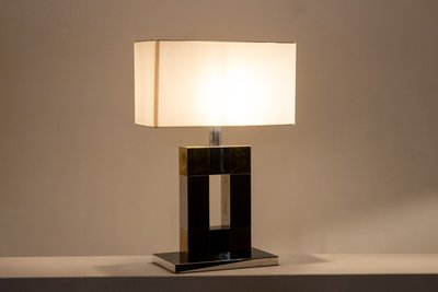 Geometric lamp in silvered and gilded metal. Circa 1970. LS5792407U
