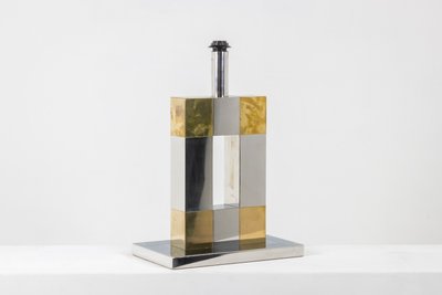 Geometric lamp in silvered and gilded metal. Circa 1970. LS5792407U