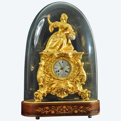 Madame De Sévigné XIXᵉ Gilded Bronze Leaf Clock