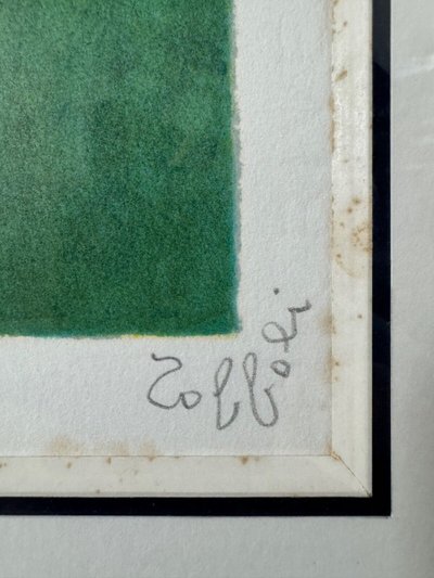 Lithograph countersigned by Louis Toffoli the wood sawyer 20th century