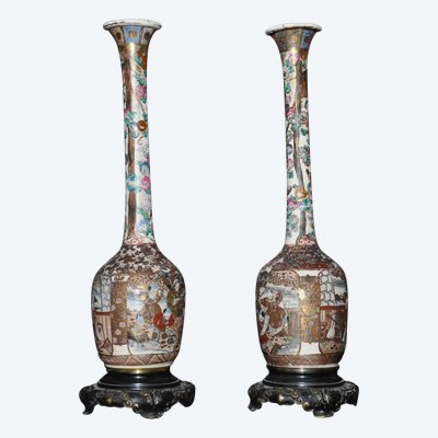 Pair Of Chinese Porcelain Vases With Bronze Mounting, Minton Style